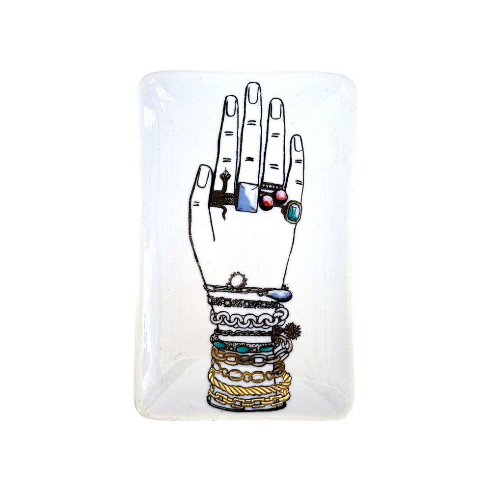 Italian Porcelain Bejeweled Hand Catch-All by Fornasetti