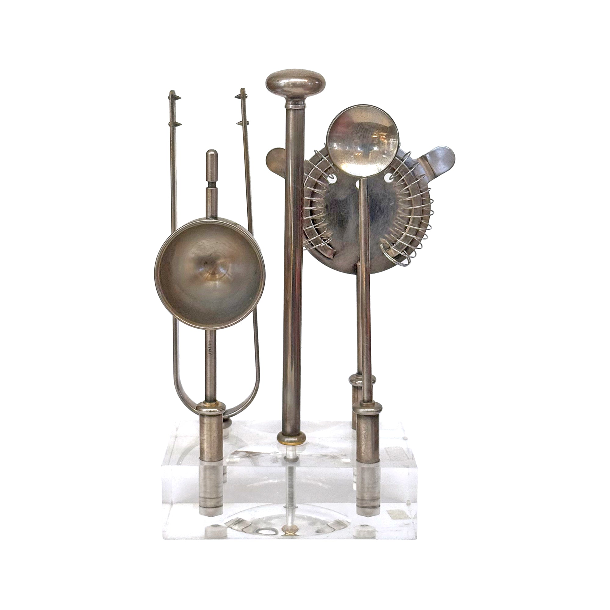 Italian Silverplate & Acrylic Cocktail Set