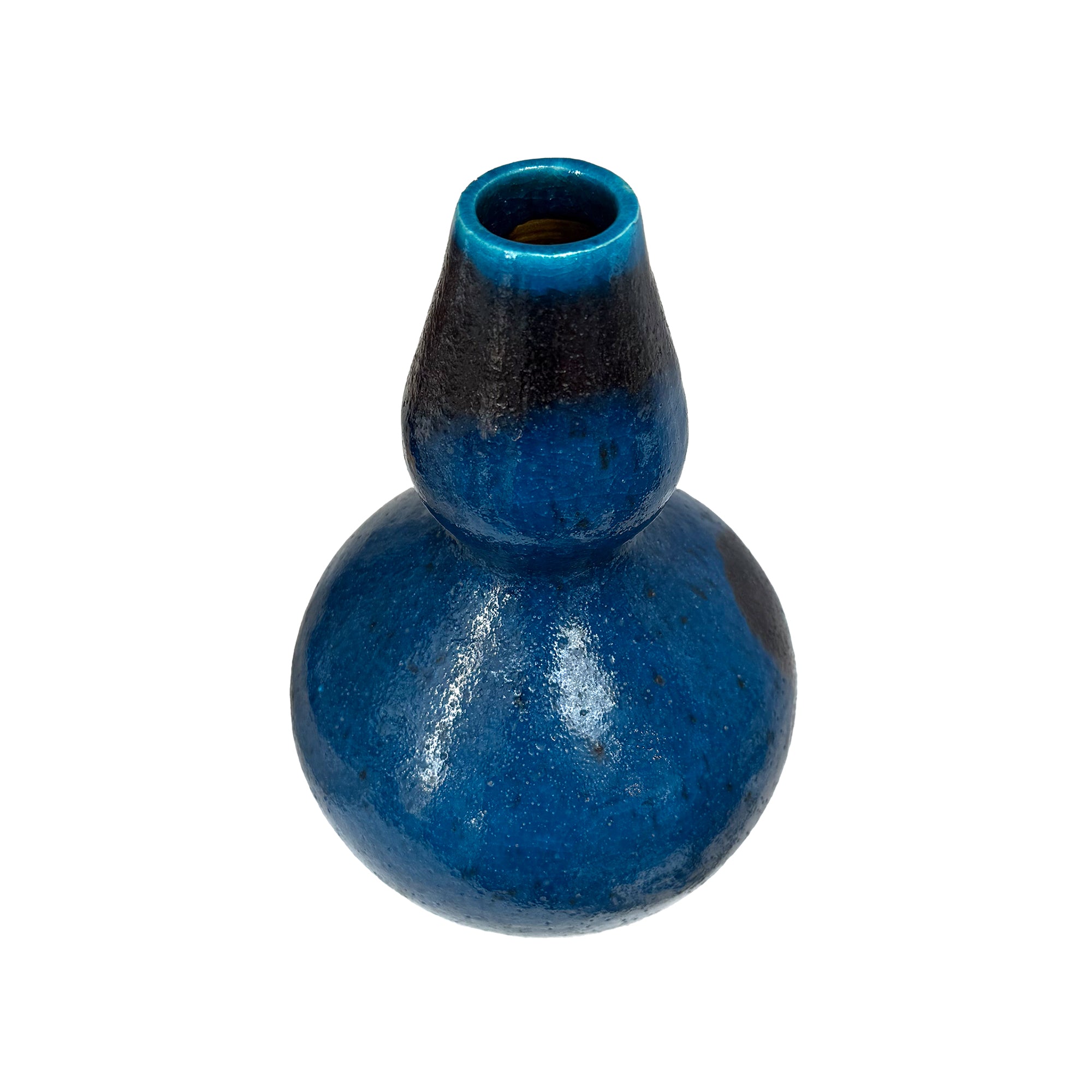 Italian Studio Ceramic Double Gourd Vase by Bruno Gambone