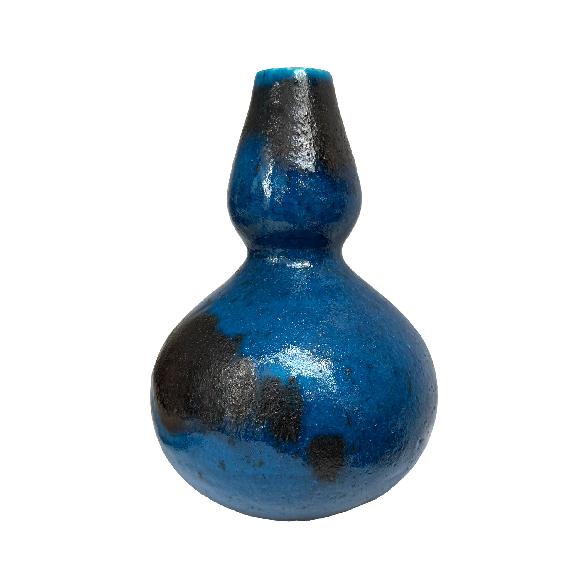 Italian Studio Ceramic Double Gourd Vase by Bruno Gambone