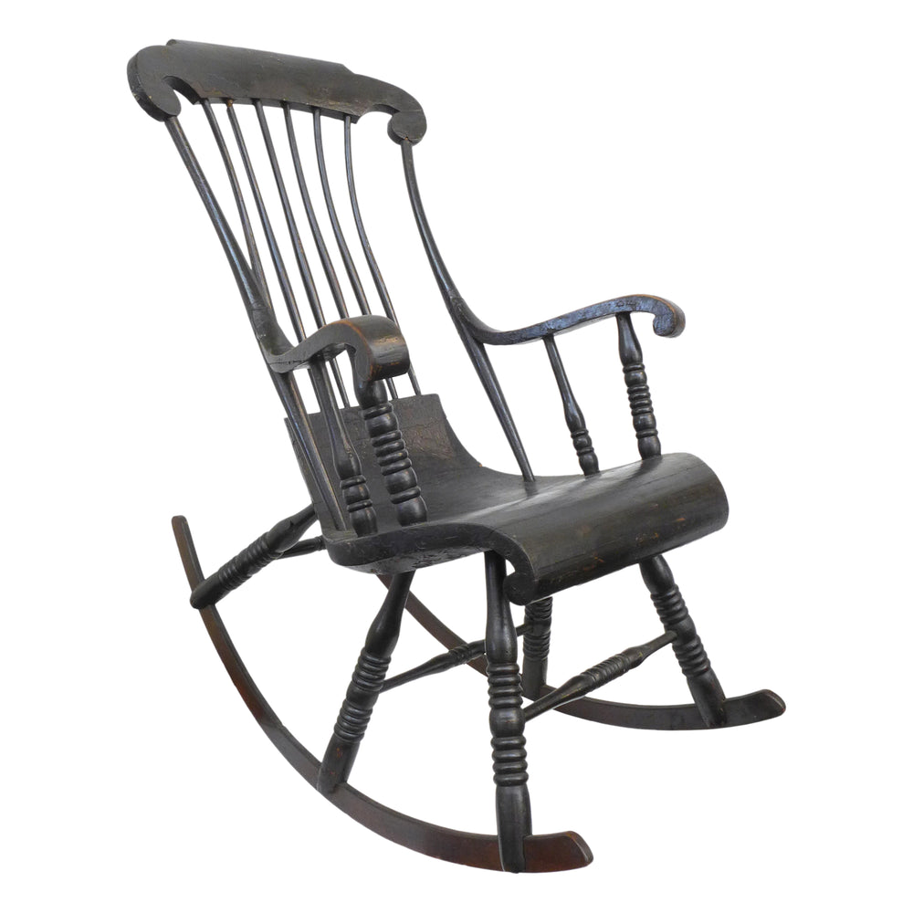 Italian Turned Wood Rocking Chair