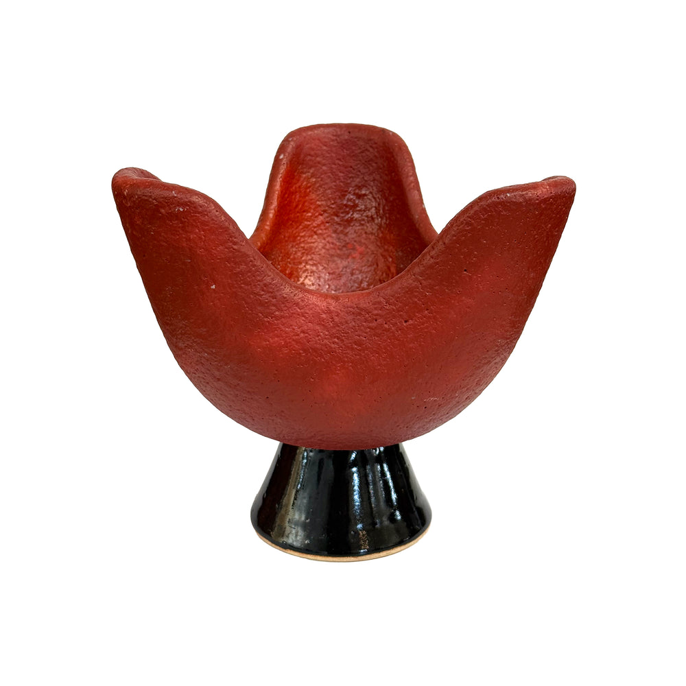 Japanese Biomorphic Studio Ceramic Ikebana Vase