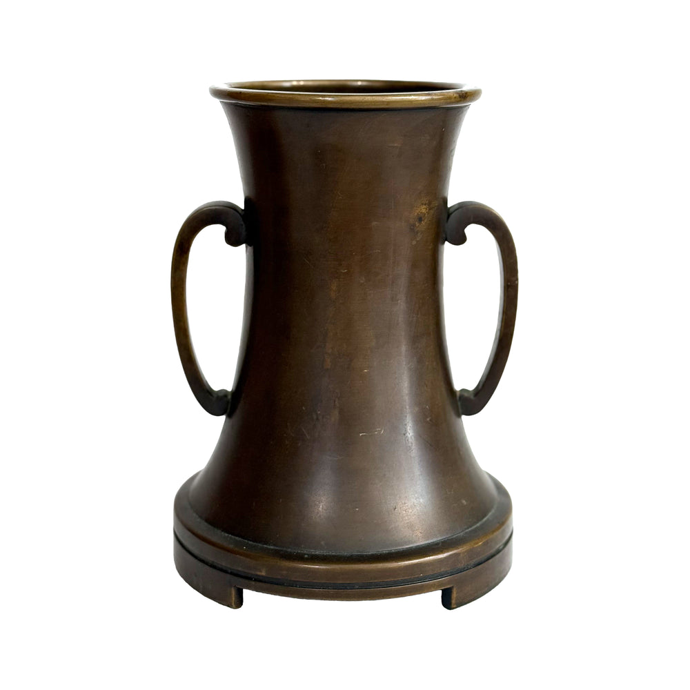 Japanese Bronze Double-Handled Ikebana Vase
