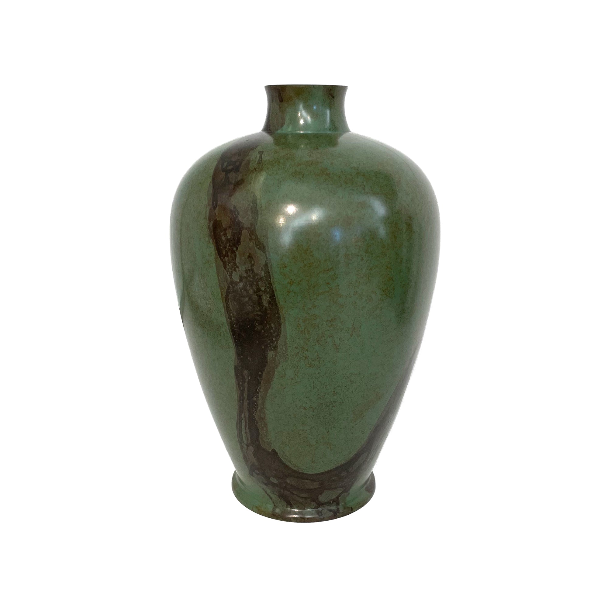 Japanese Bronze Vase with Applied Patina