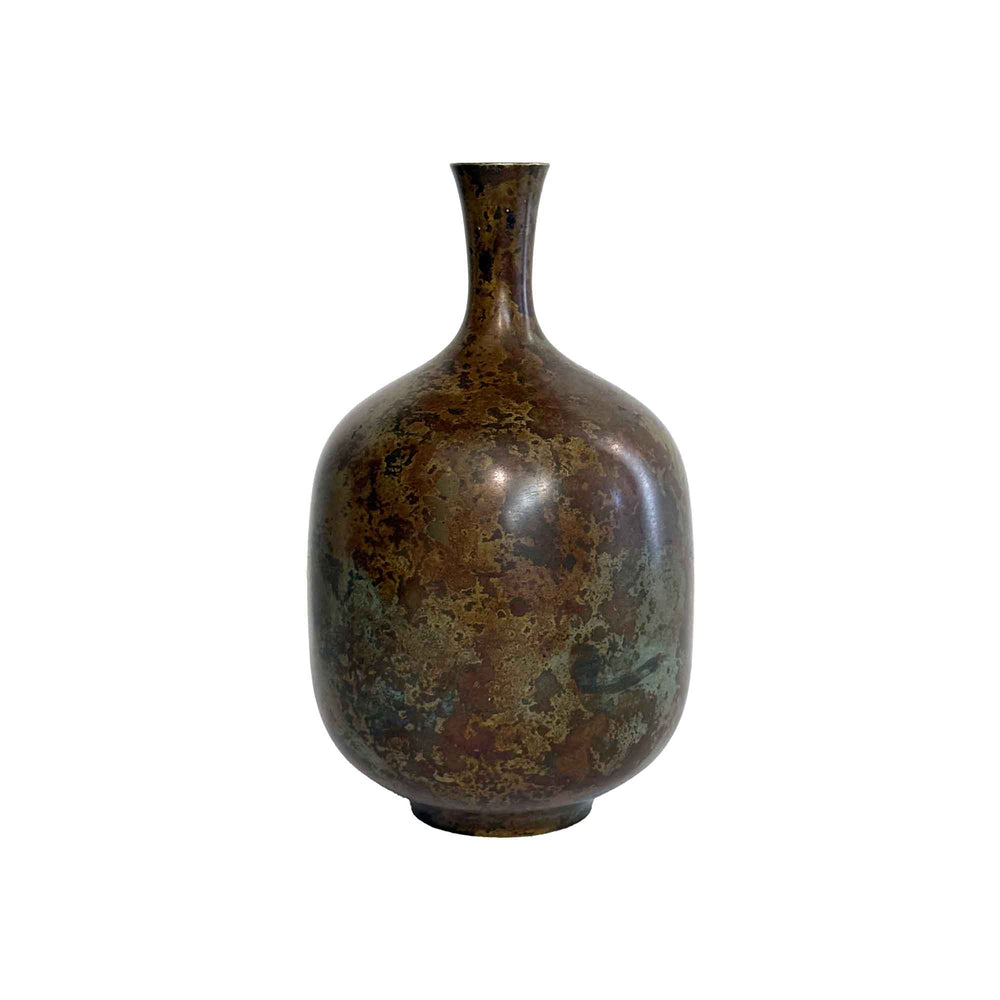 Japanese Bronze Vase with Applied Patina