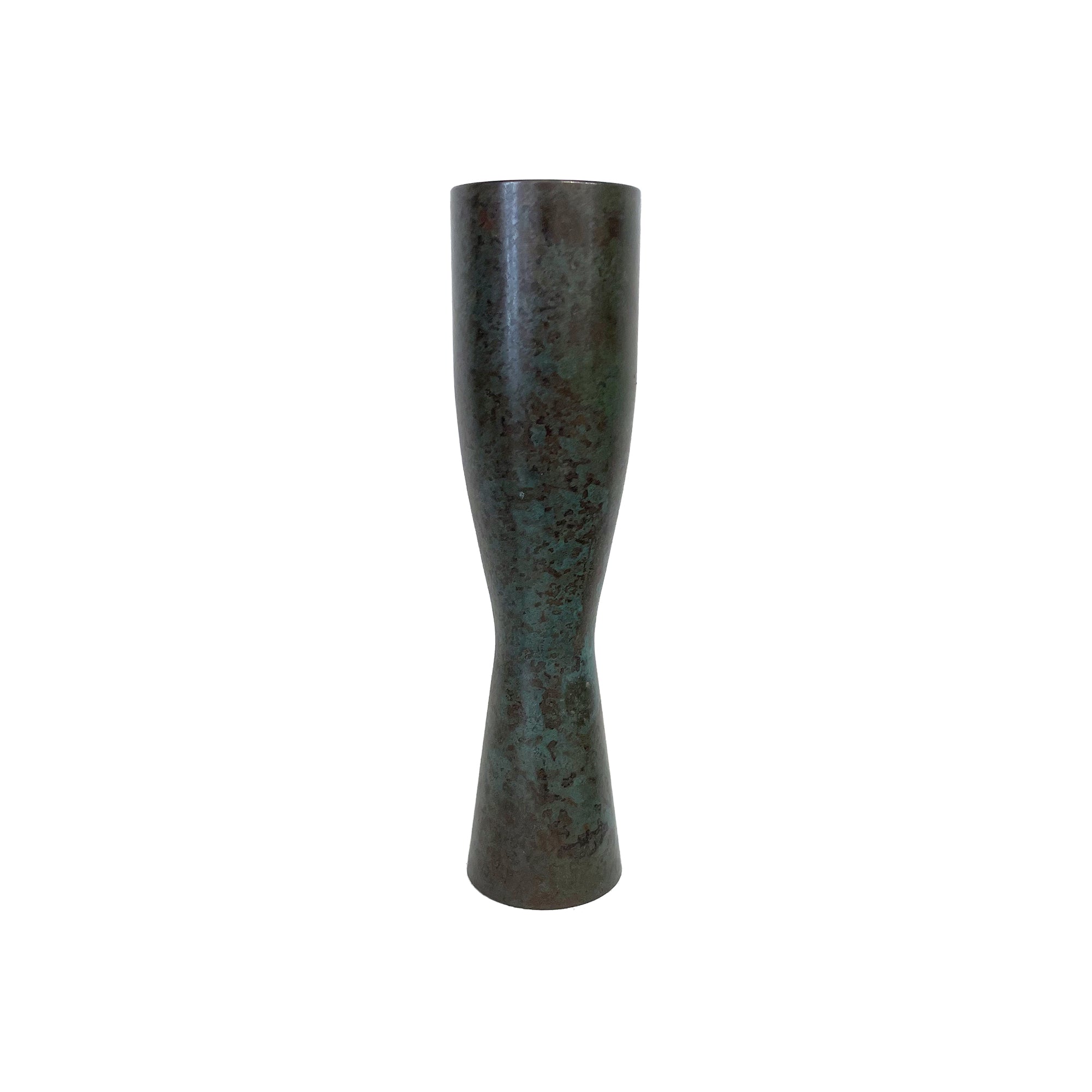 Japanese Bronze Vase with Applied Patina and Original Box