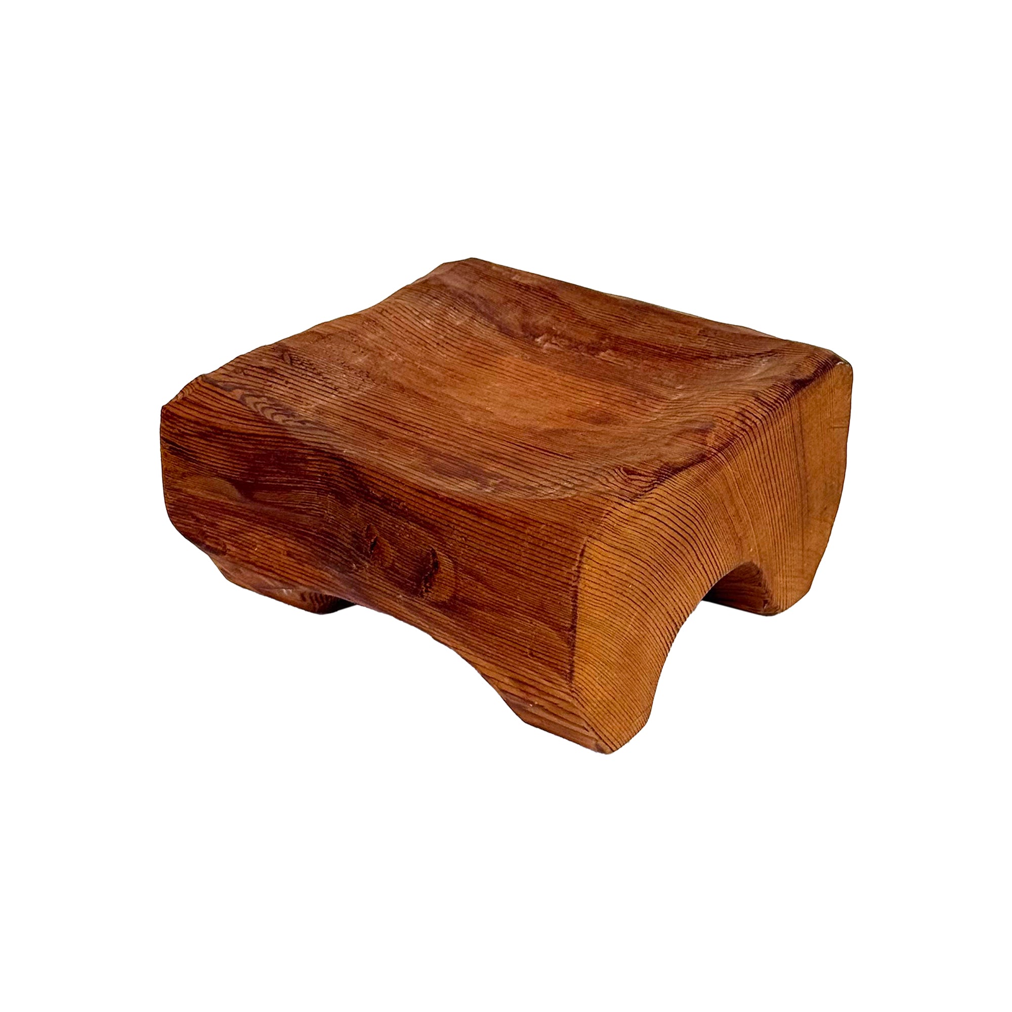 Japanese Chunky Carved Wood Footed Catch-All