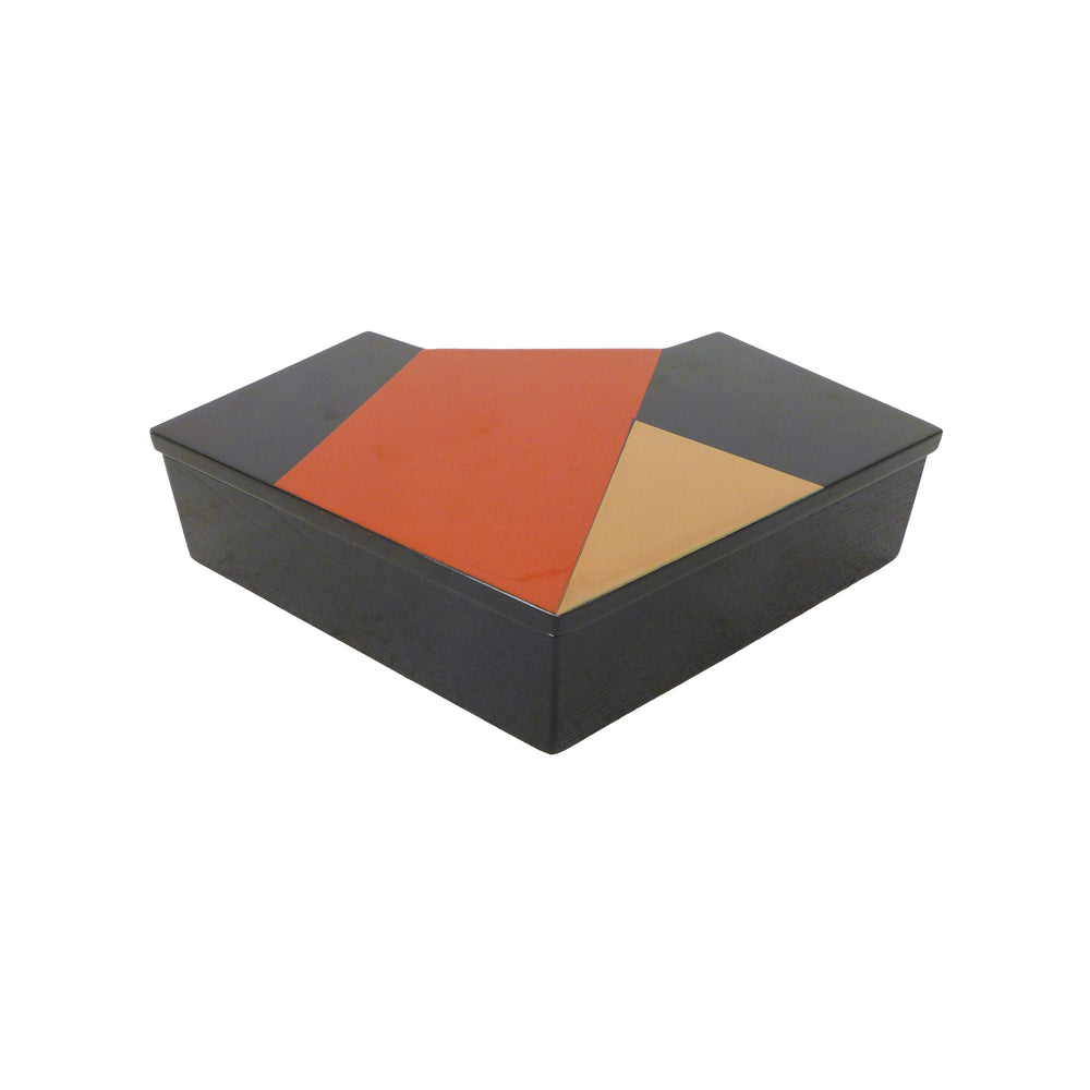 Japanese Geometric Lacquered Wood Box
