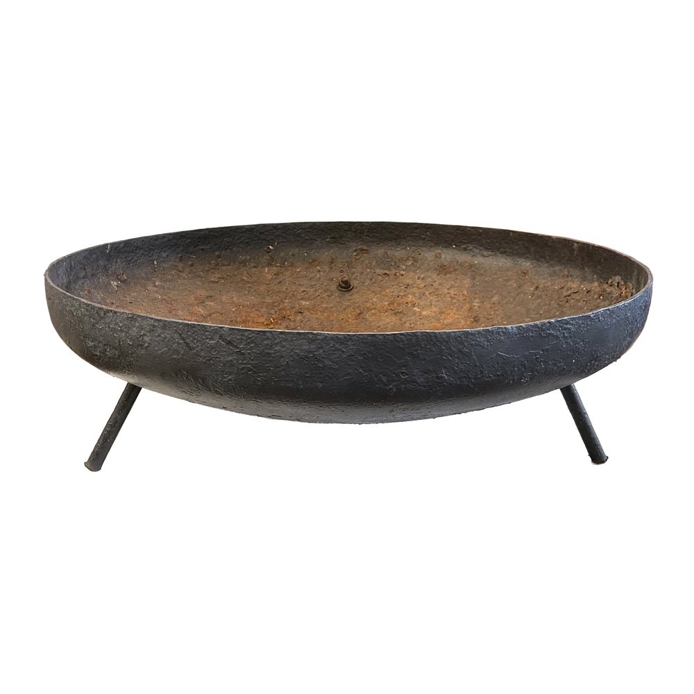 Japanese Midcentury Large Round Cast Iron Fire Pit