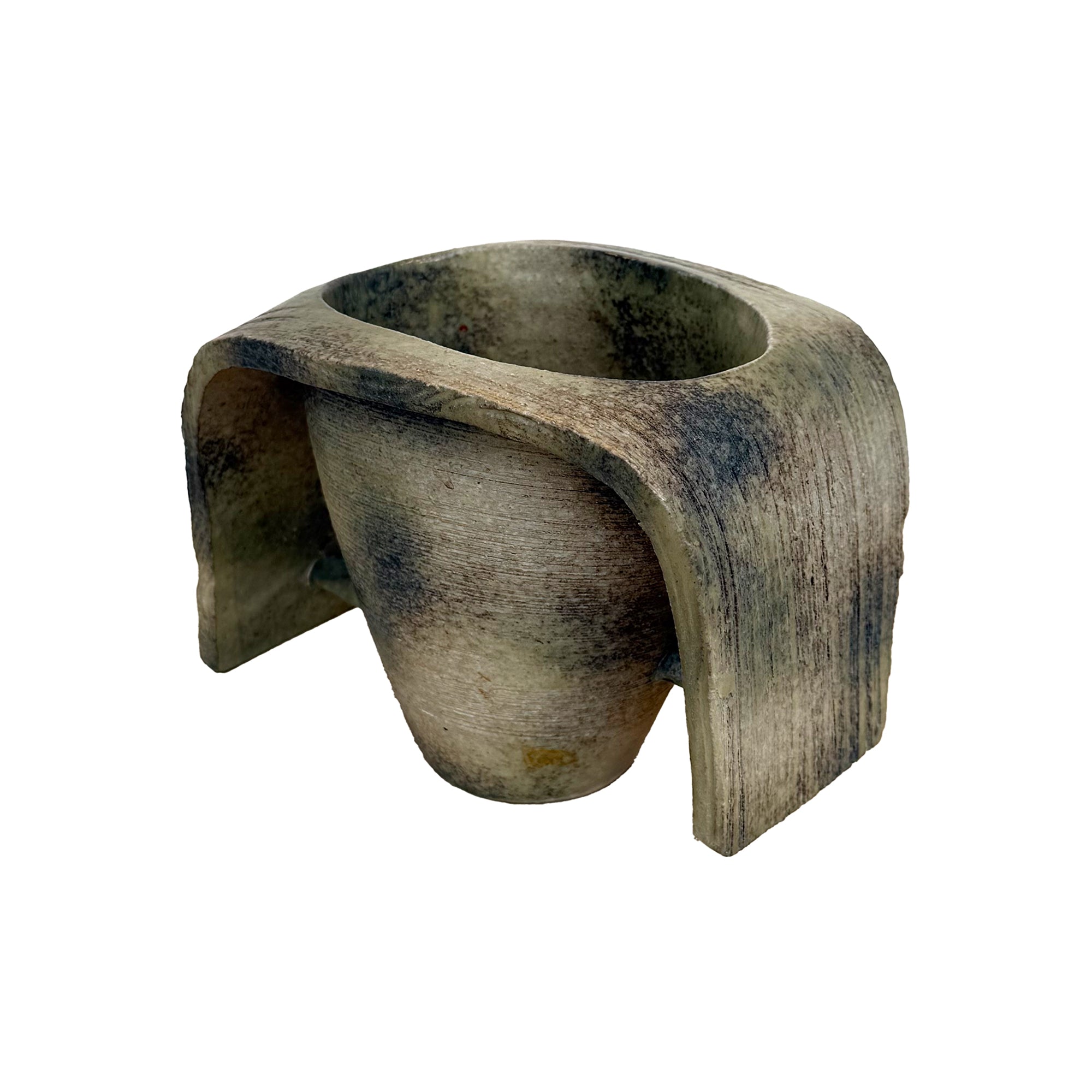 Japanese Sculptural Studio Ceramic Ikebana Vase