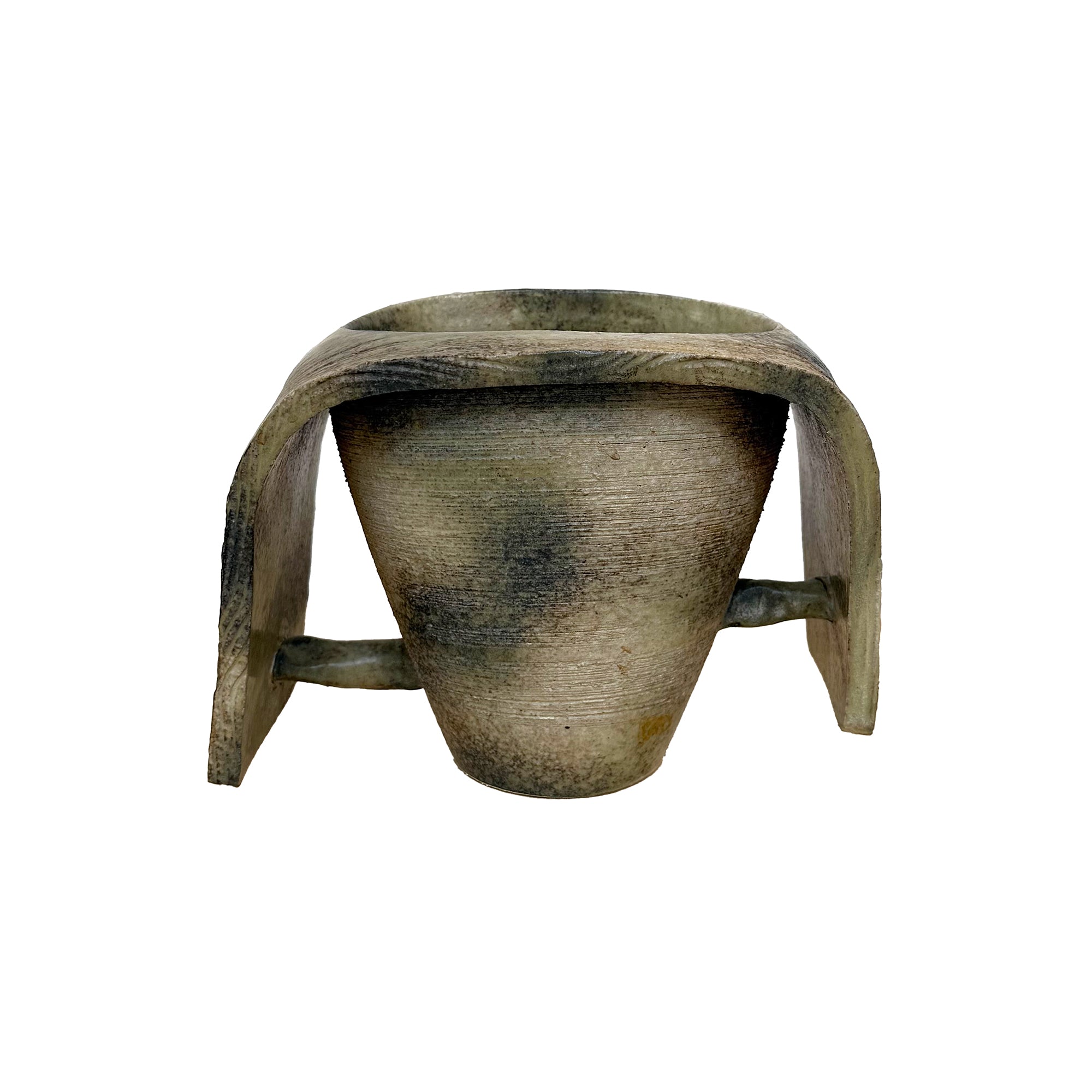 Japanese Sculptural Studio Ceramic Ikebana Vase