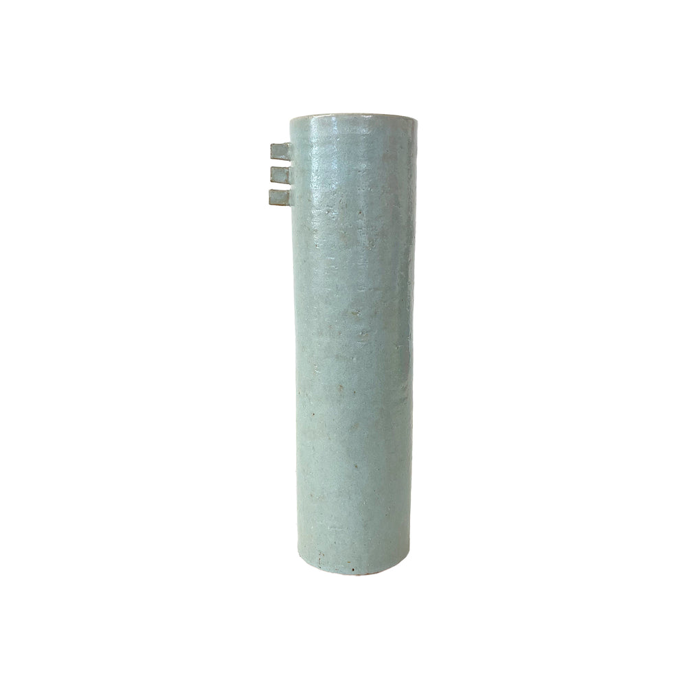 Japanese Studio Ceramic Cylindrical Ikebana Vase