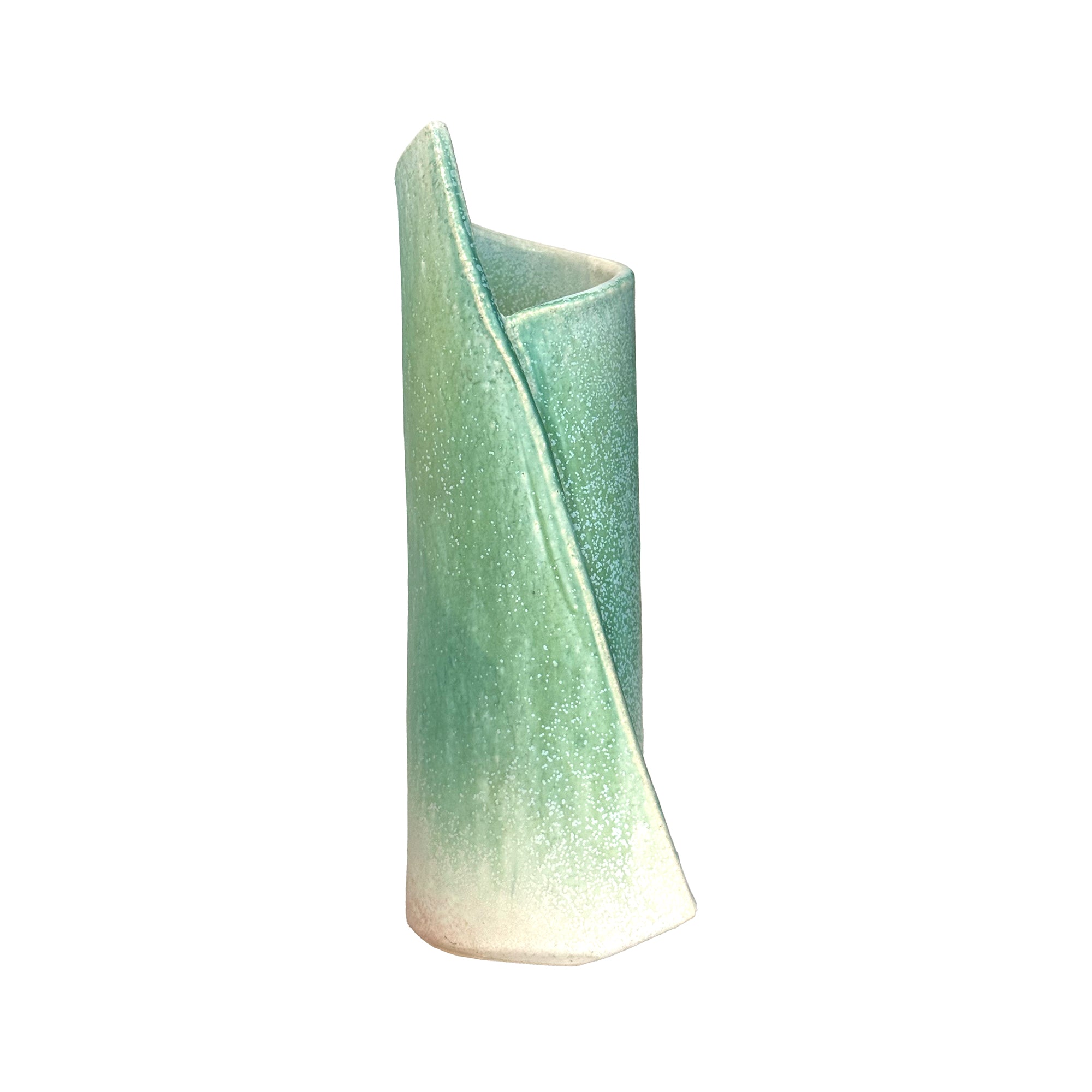 Japanese Studio Folded Ceramic Ikebana Vase