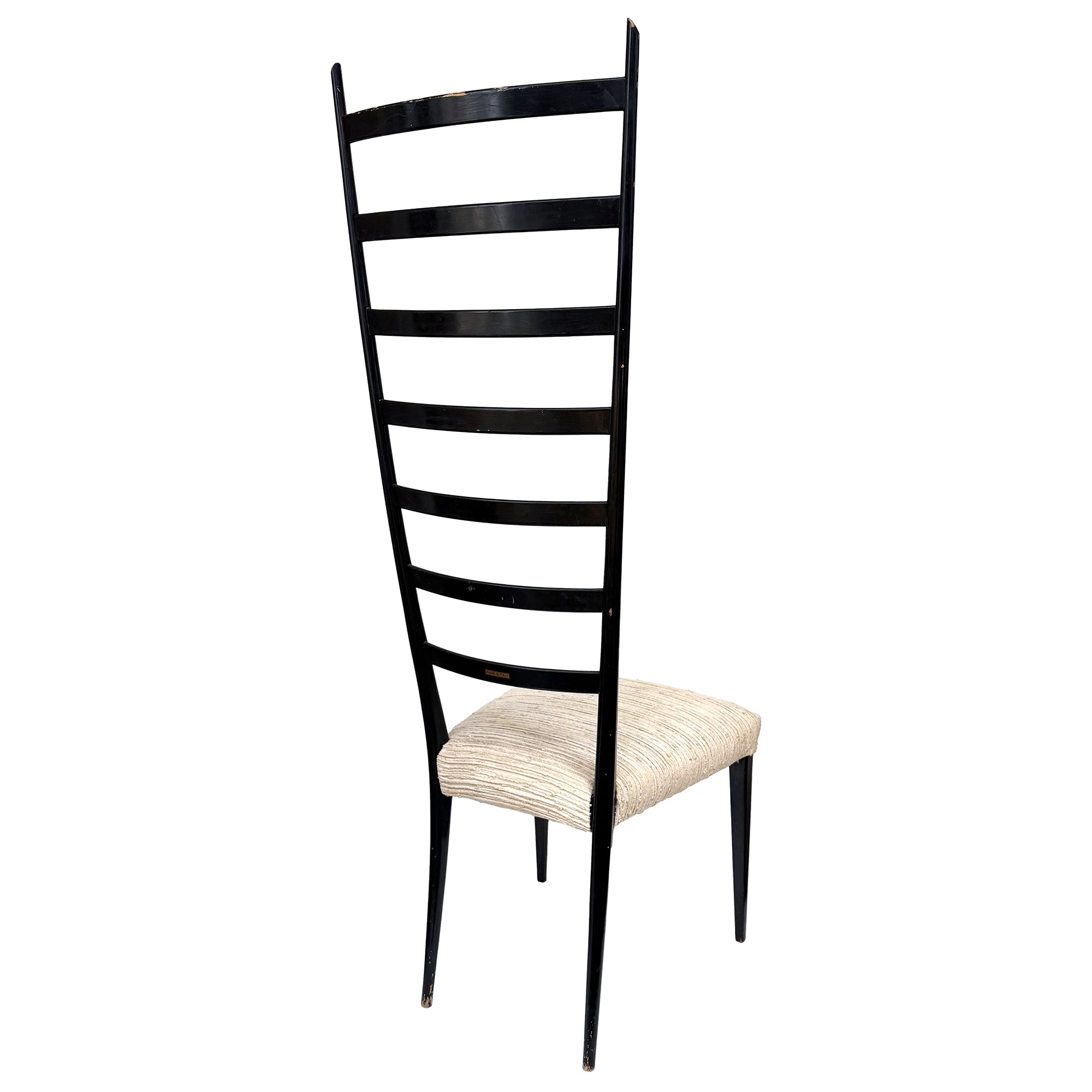 Pair of Italian Tall Ladder Back Chairs Attributed to Otto Gerdau for Cassina