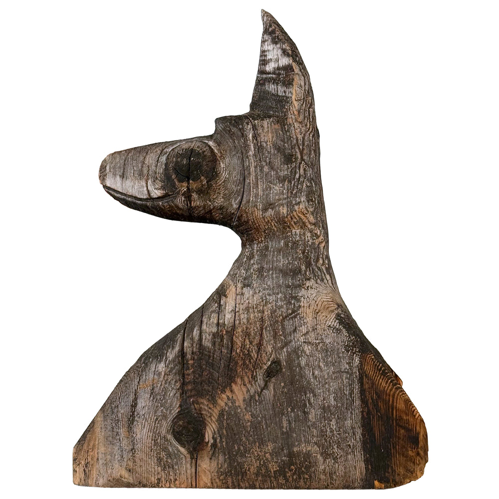 Large Carved Wood Anubis Sculpture