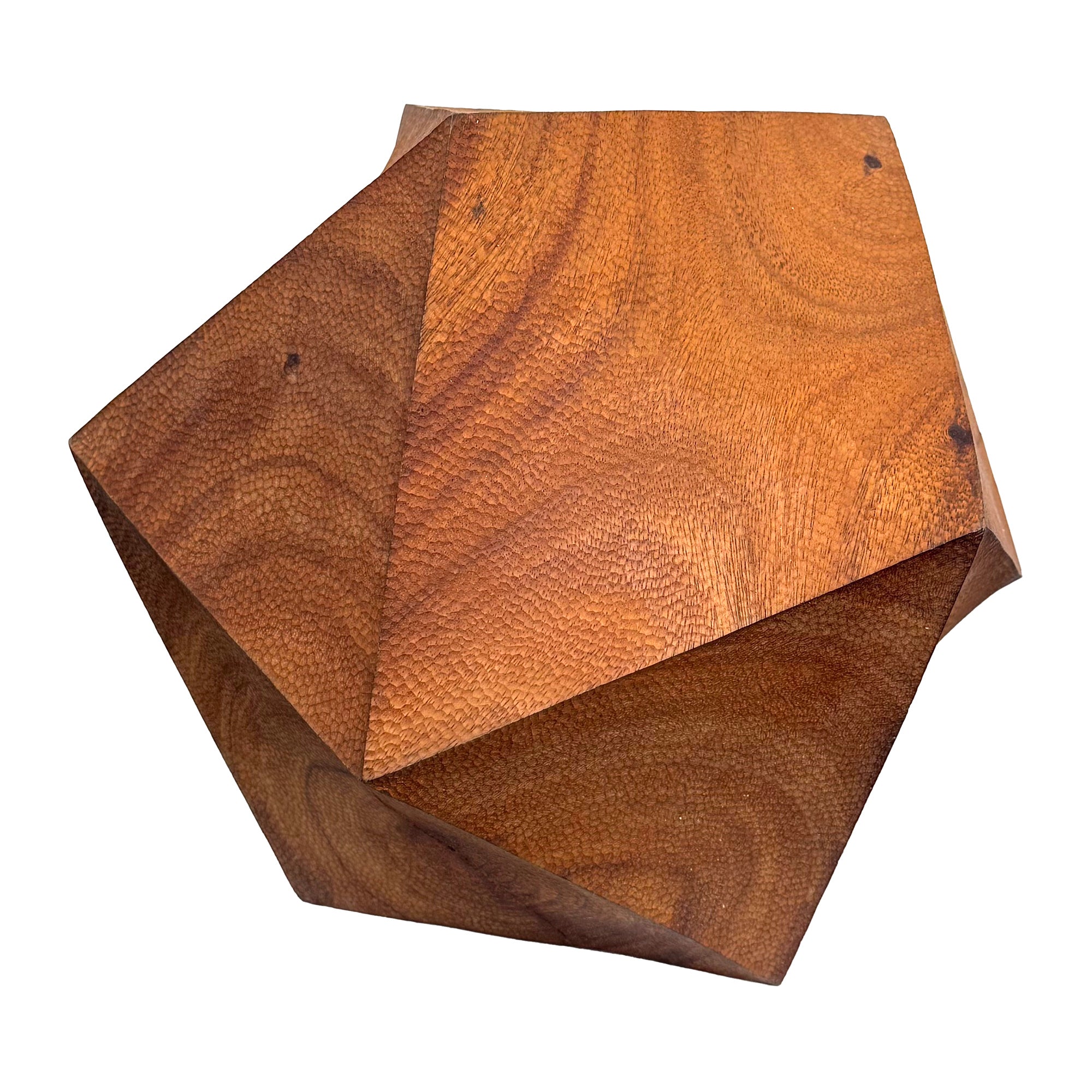 Large Carved Wood Hard/Soft Geometric Sculpture by Aleph Geddis