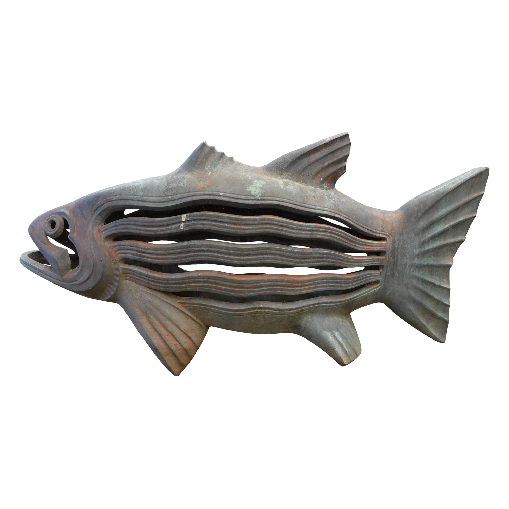Large Cast Bronze Fish Sculpture