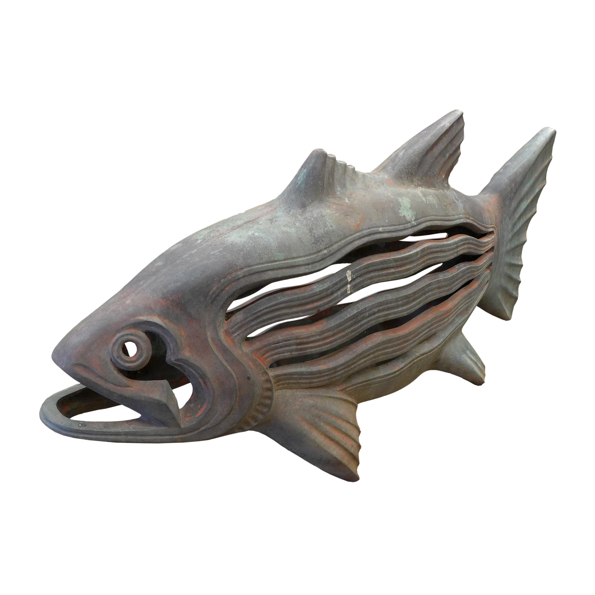 Large Cast Bronze Fish Sculpture