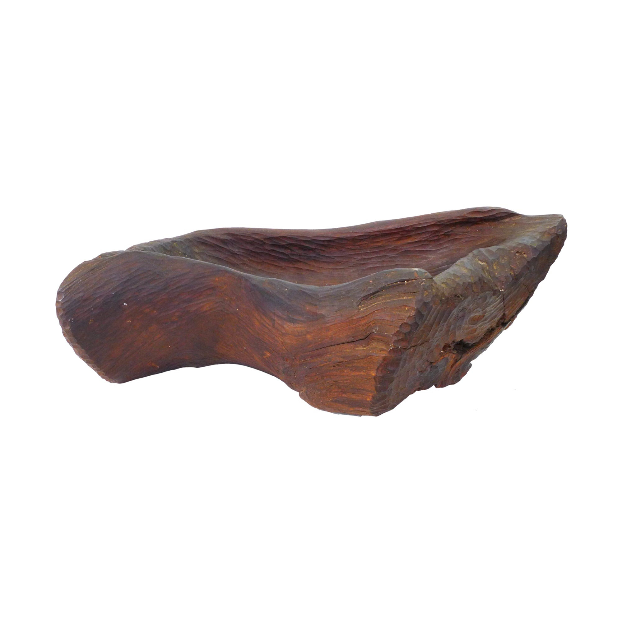 Large Free-Edge Carved Wood Bowl