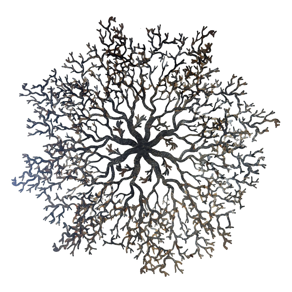 Large Hand-Hammered Iron "Coral" Centerpiece Bowl