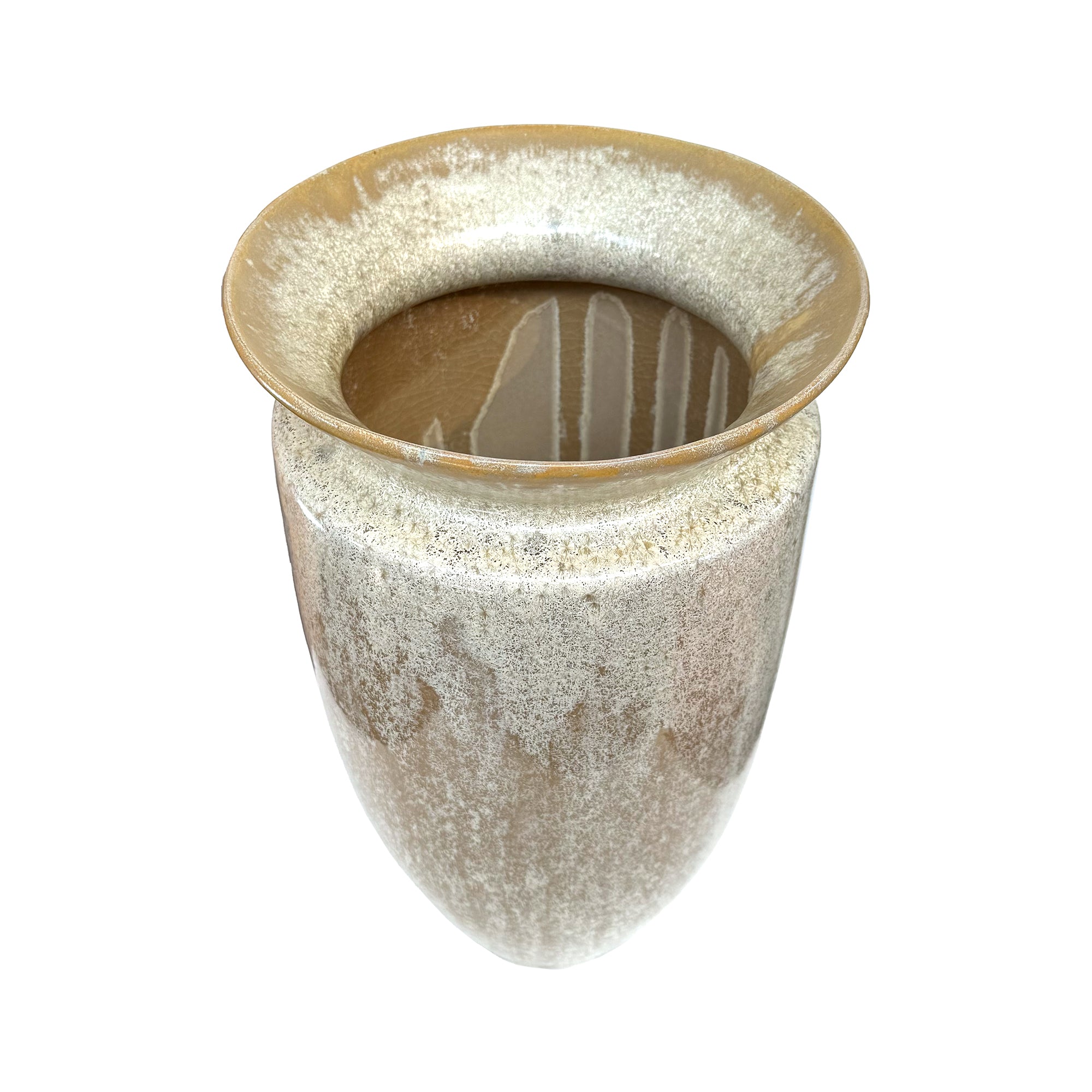 Large Studio Ceramic Vase with Crystaline Glaze