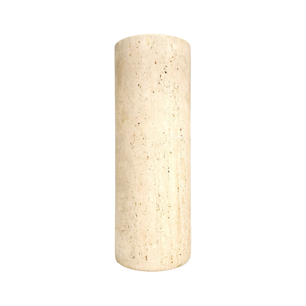 Large Travertine Cylindrical Vase