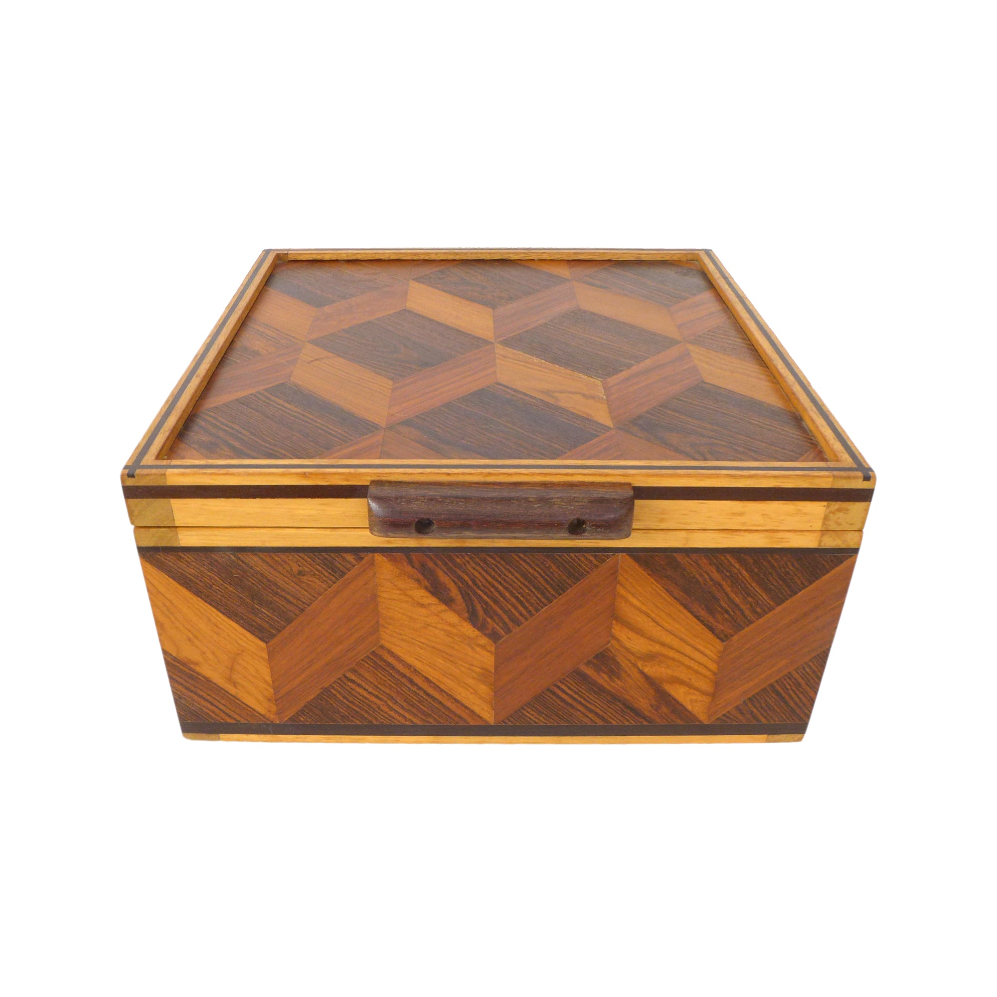 Large Wood Marquetry Hinge-Lidded Box by Don Shoemaker