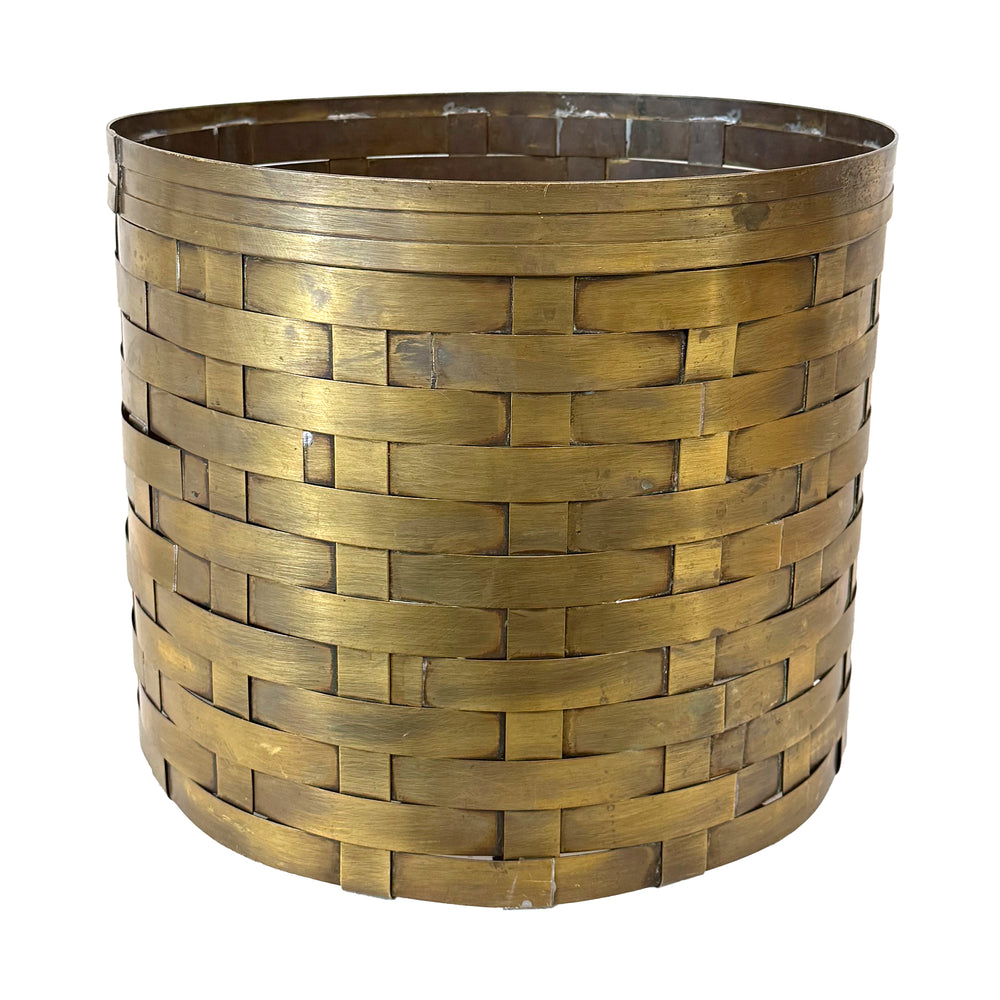 Large Woven Brass Receptacle