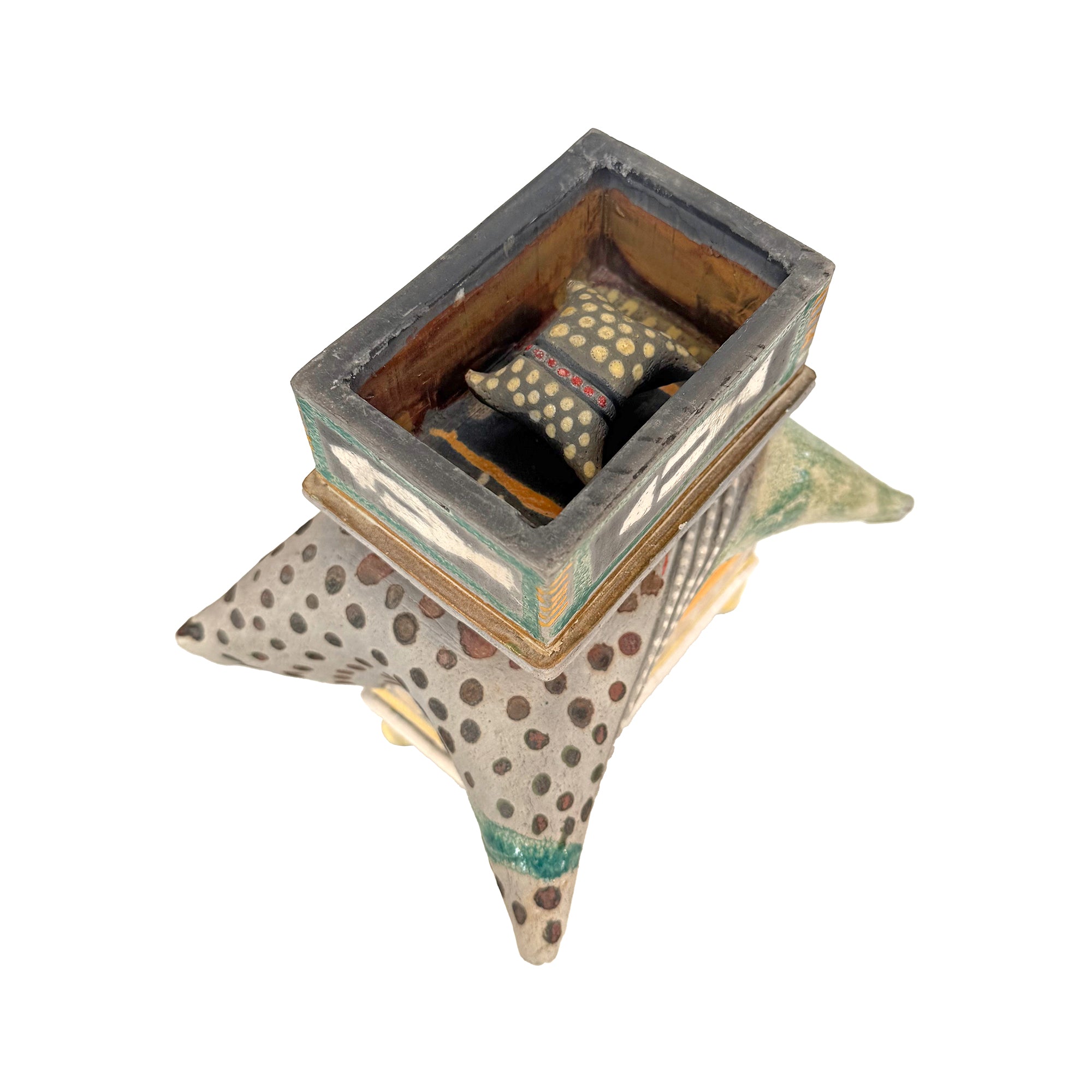 Lidded Surrealist Funk Ceramic Sculpture
