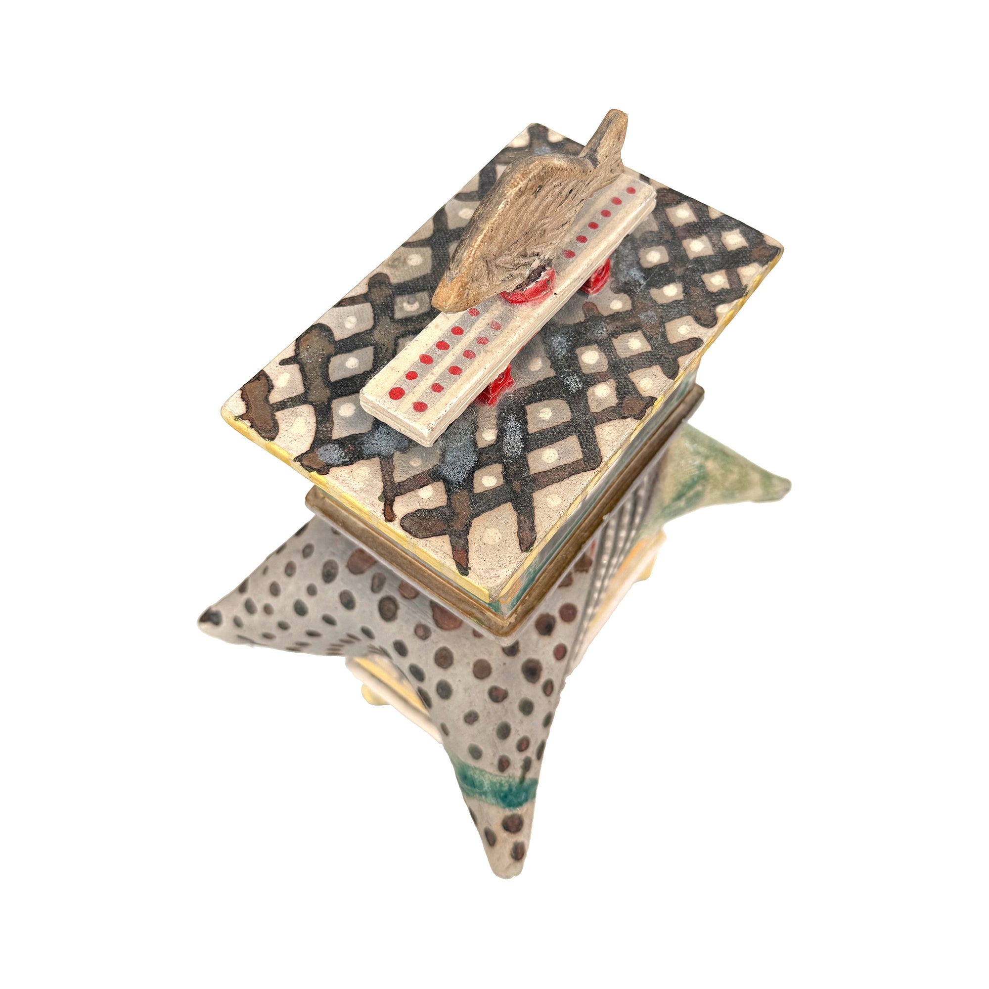 Lidded Surrealist Funk Ceramic Sculpture