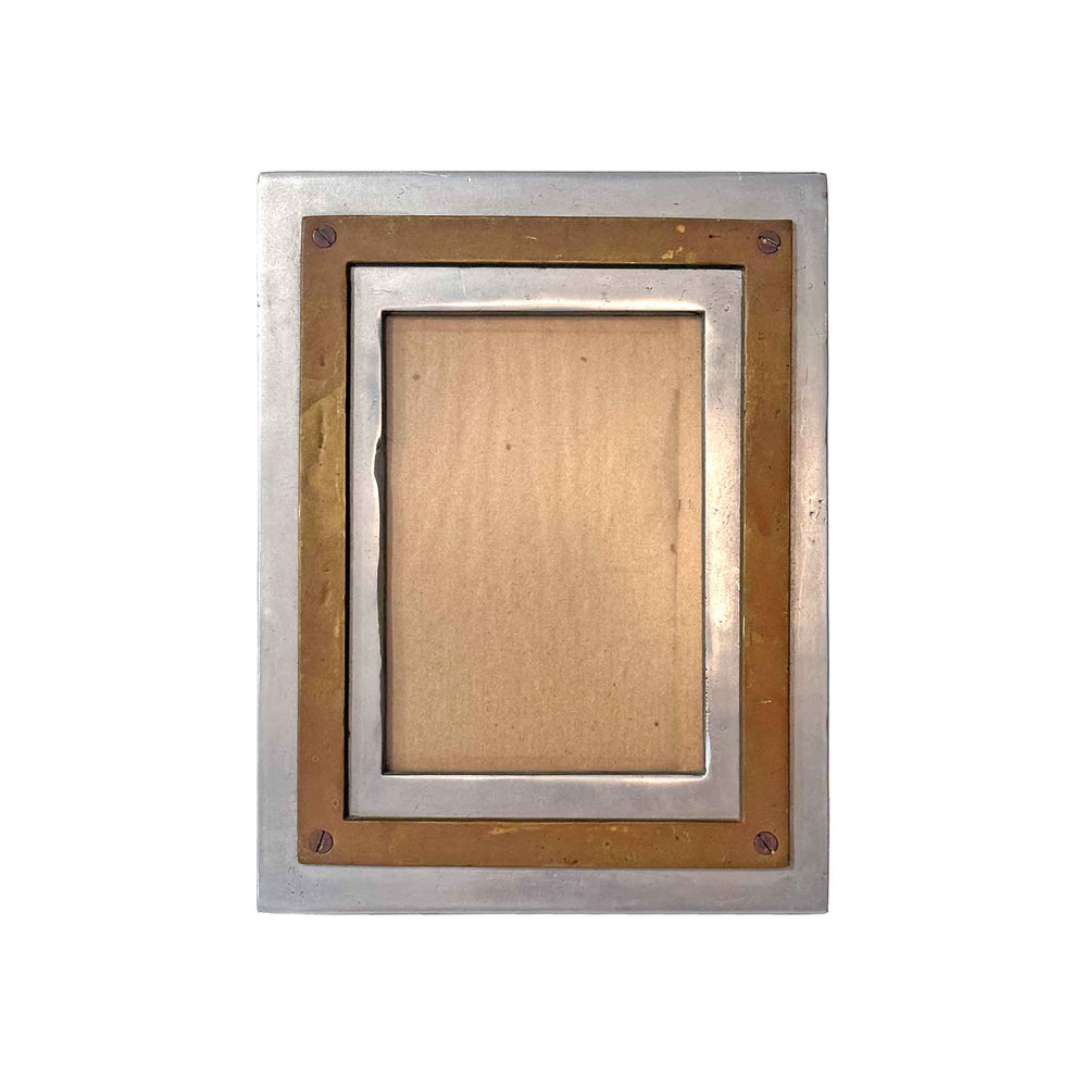 Machine Age Aluminum & Brass Picture Frame