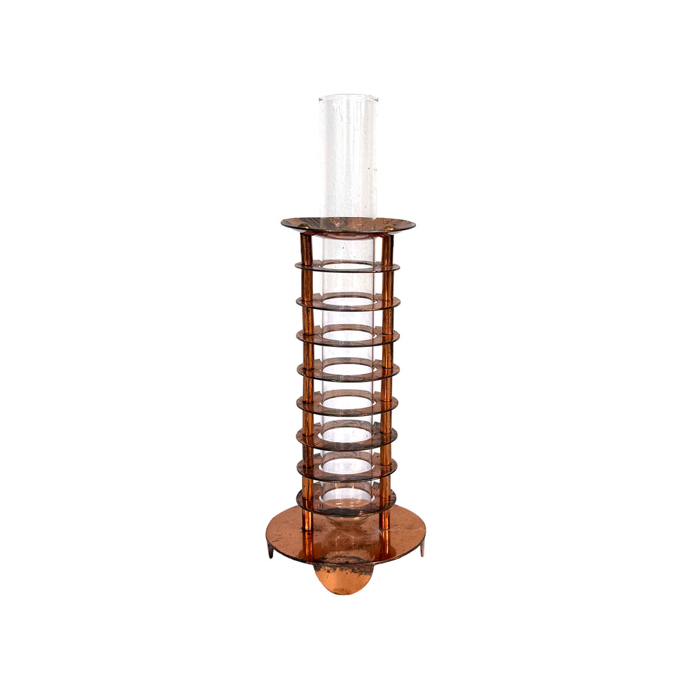 Machine Age Copper & Glass Bud Vase