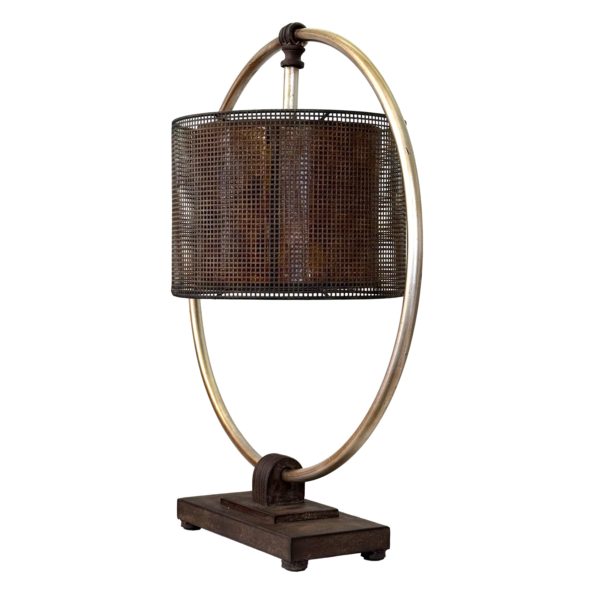 Machine Age Hoop Table Lamp with Mica Shade