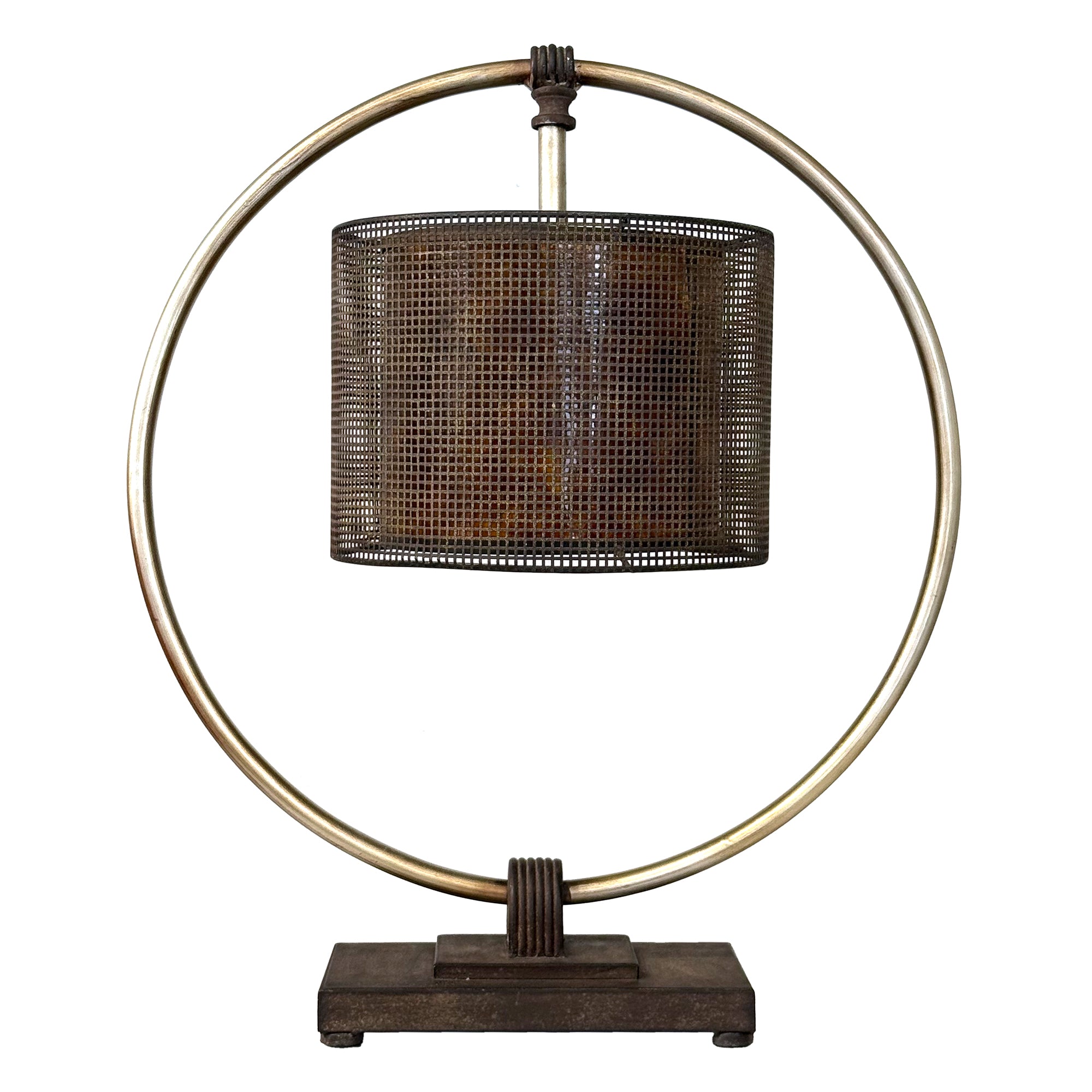 Machine Age Hoop Table Lamp with Mica Shade