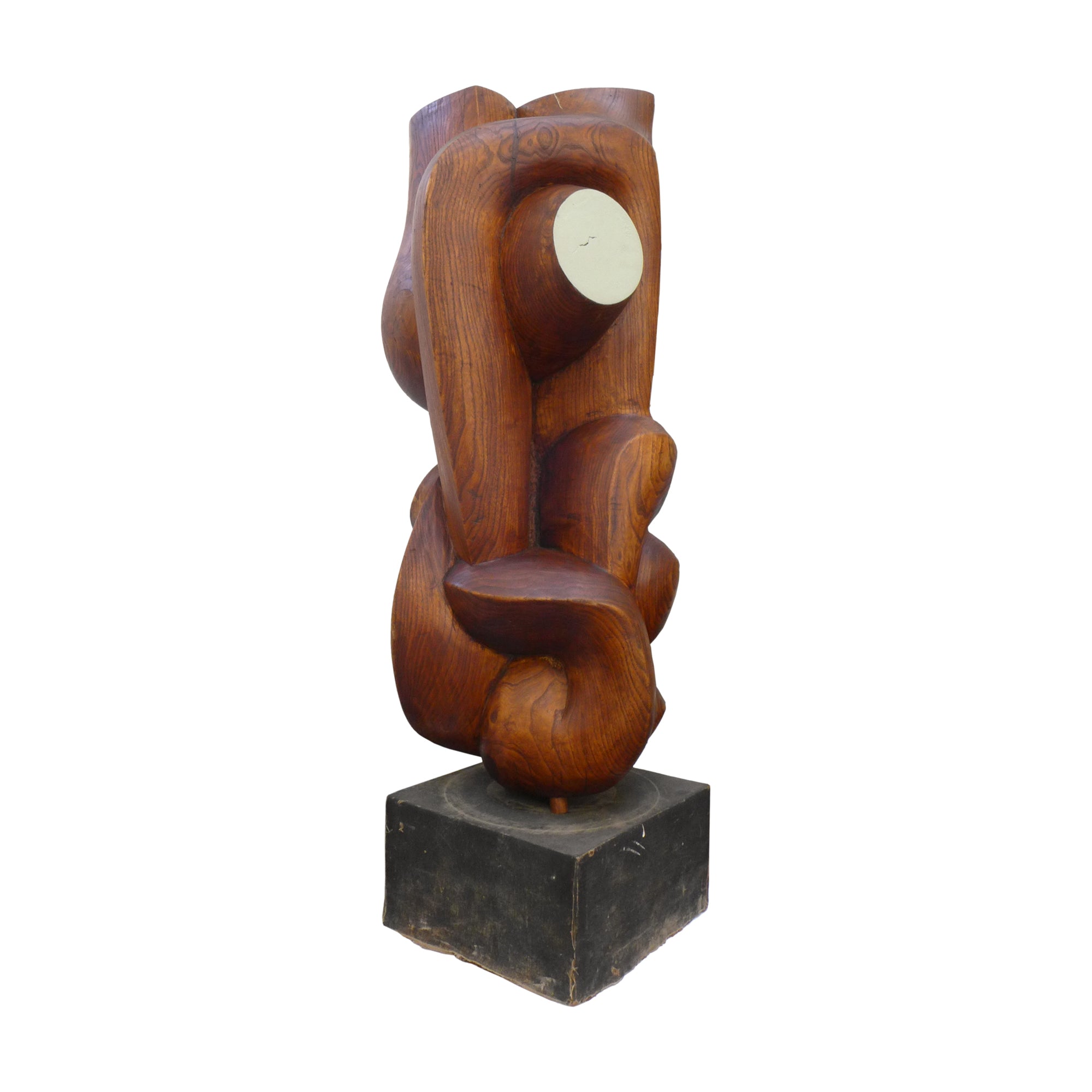 Massive Carved & Painted Wood Biomorphic Sculpture