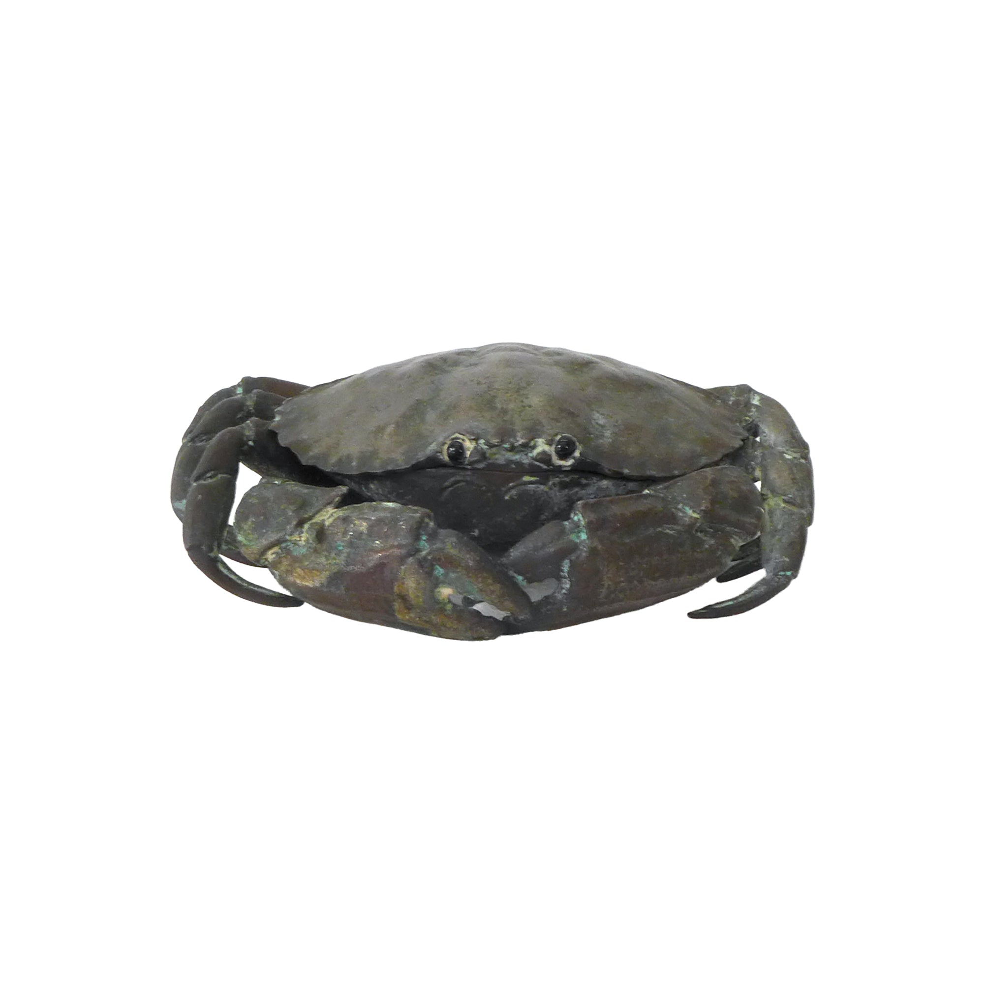 Metal Hinge-Lidded Crab Ink Well