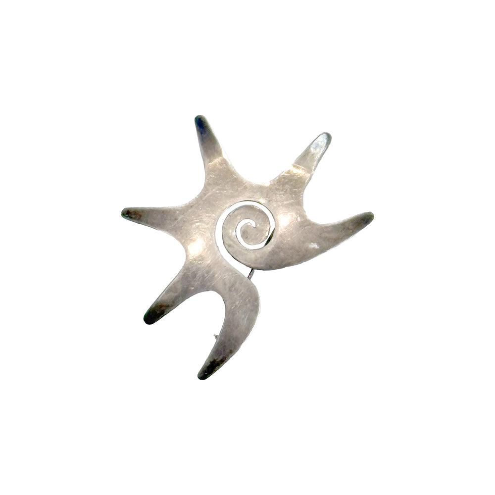 Mexican Modernist Sterling Starfish Brooch