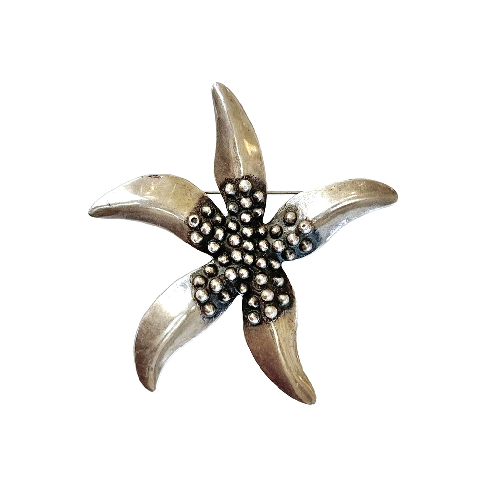 Mexican Sterling Silver Starfish Brooch