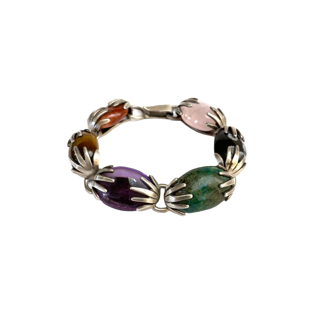 Mexican Sterling & Stones Bracelet