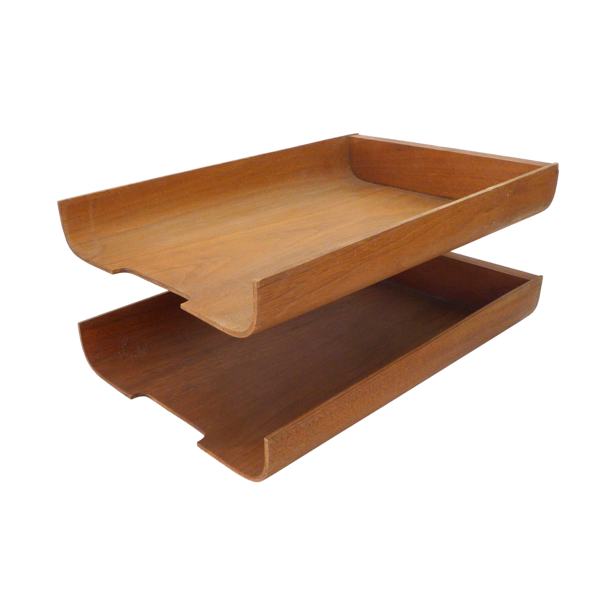 Mid-Century Modern Bentwood Two-Tier Letter Tray