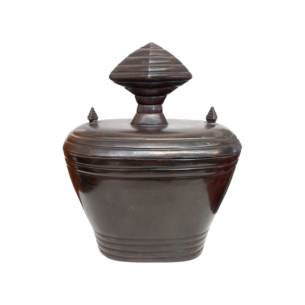 Modernist Bronze Lidded Vessel