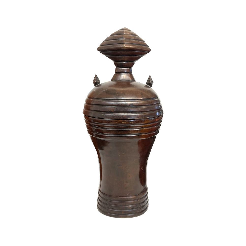 Modernist Bronze Lidded Vessel