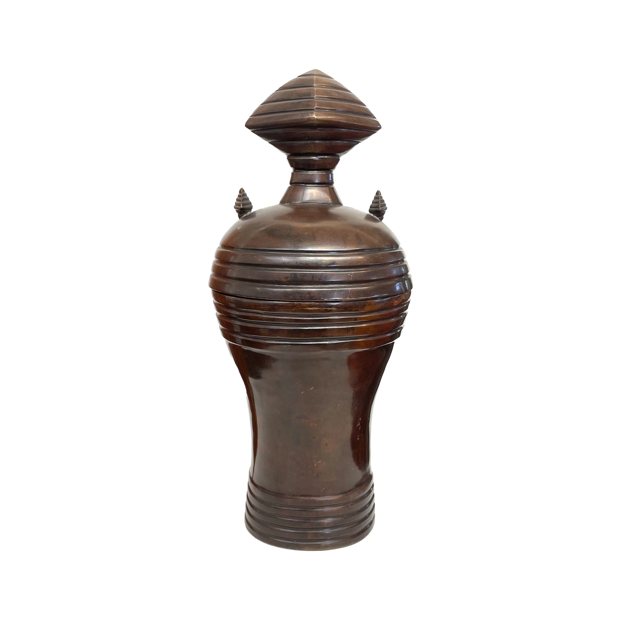 Modernist Bronze Lidded Vessel