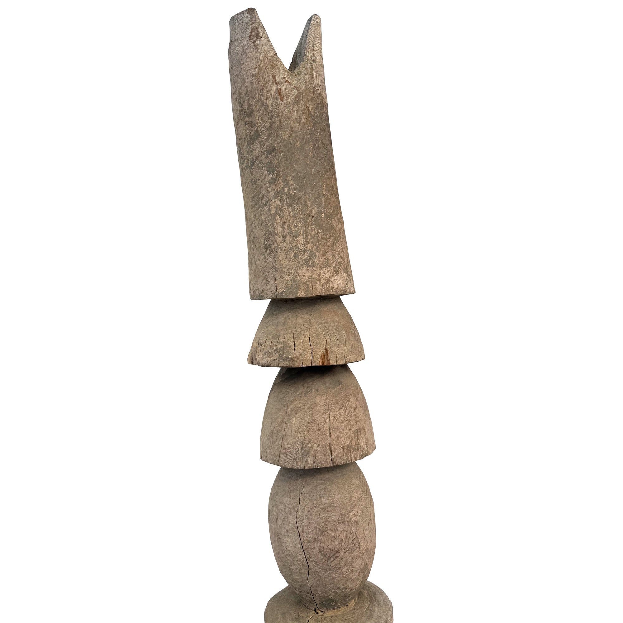 Modernist Carved Wood Totem Sculpture