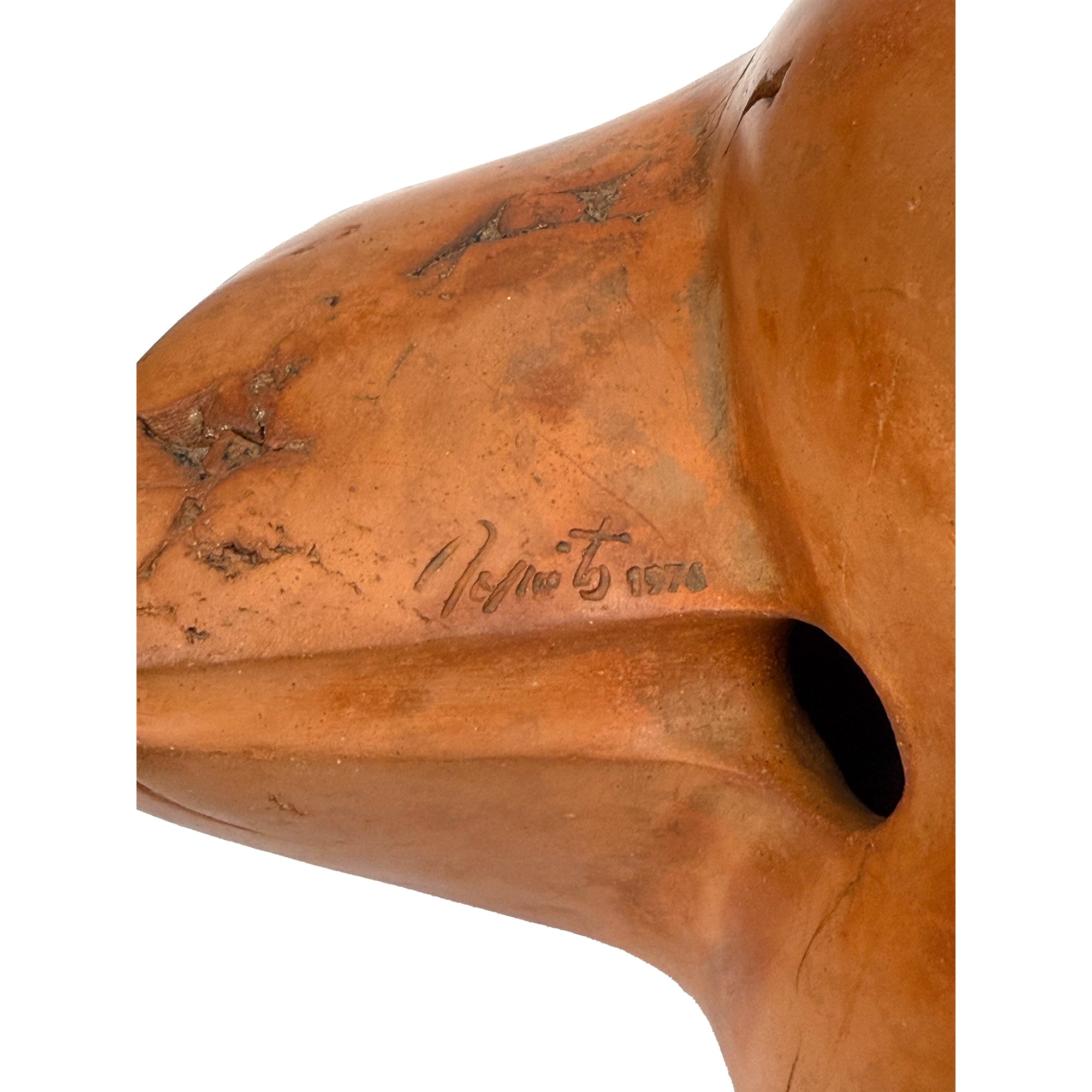 Modernist Ceramic Head Sculpture by Zoltan Popovitz
