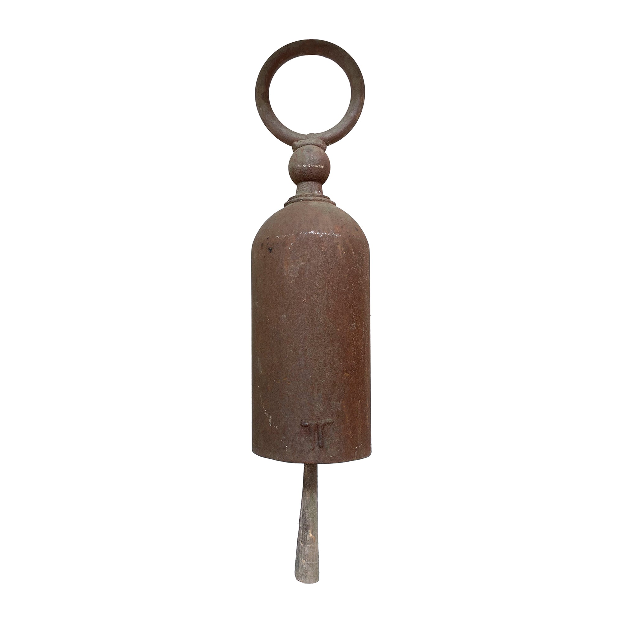 Modernist Cylindrical Iron Hanging Garden Bell by Tom Torrens