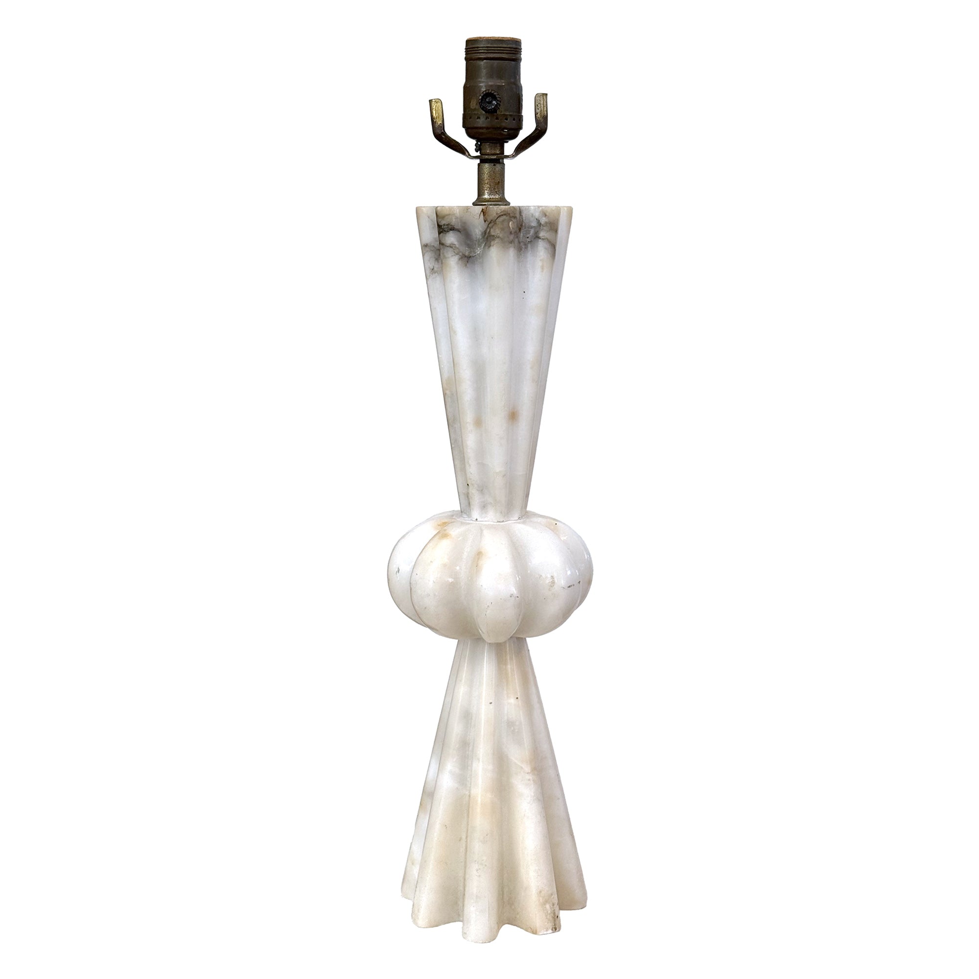 Modernist Fluted Alabaster Table Lamp