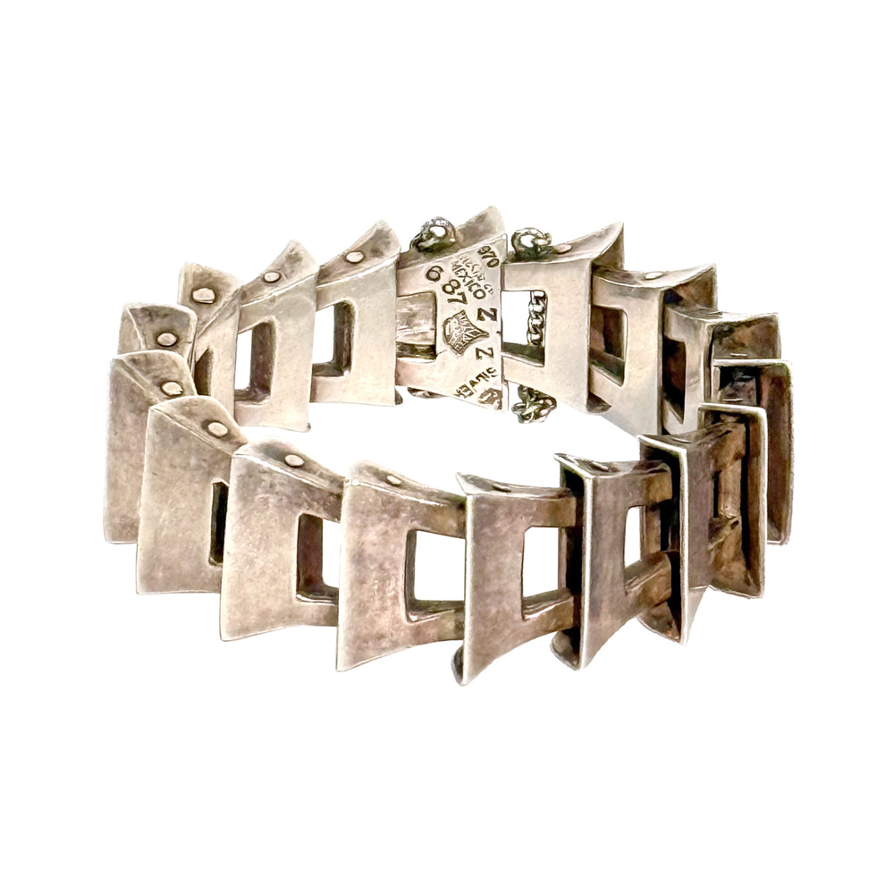 Modernist Mexican Silver Bracelet by Antonio Pineda for Taxco