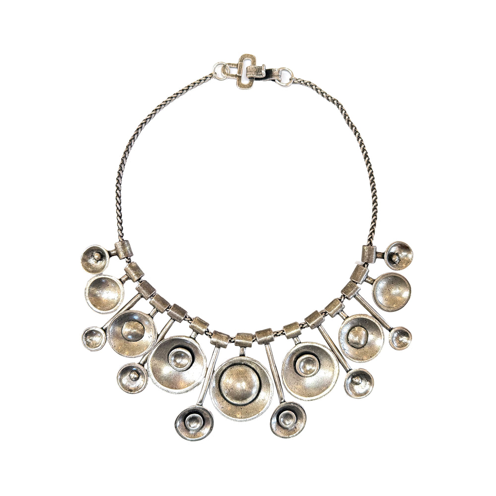 Modernist Pewter Necklace by Cyclope, Paris
