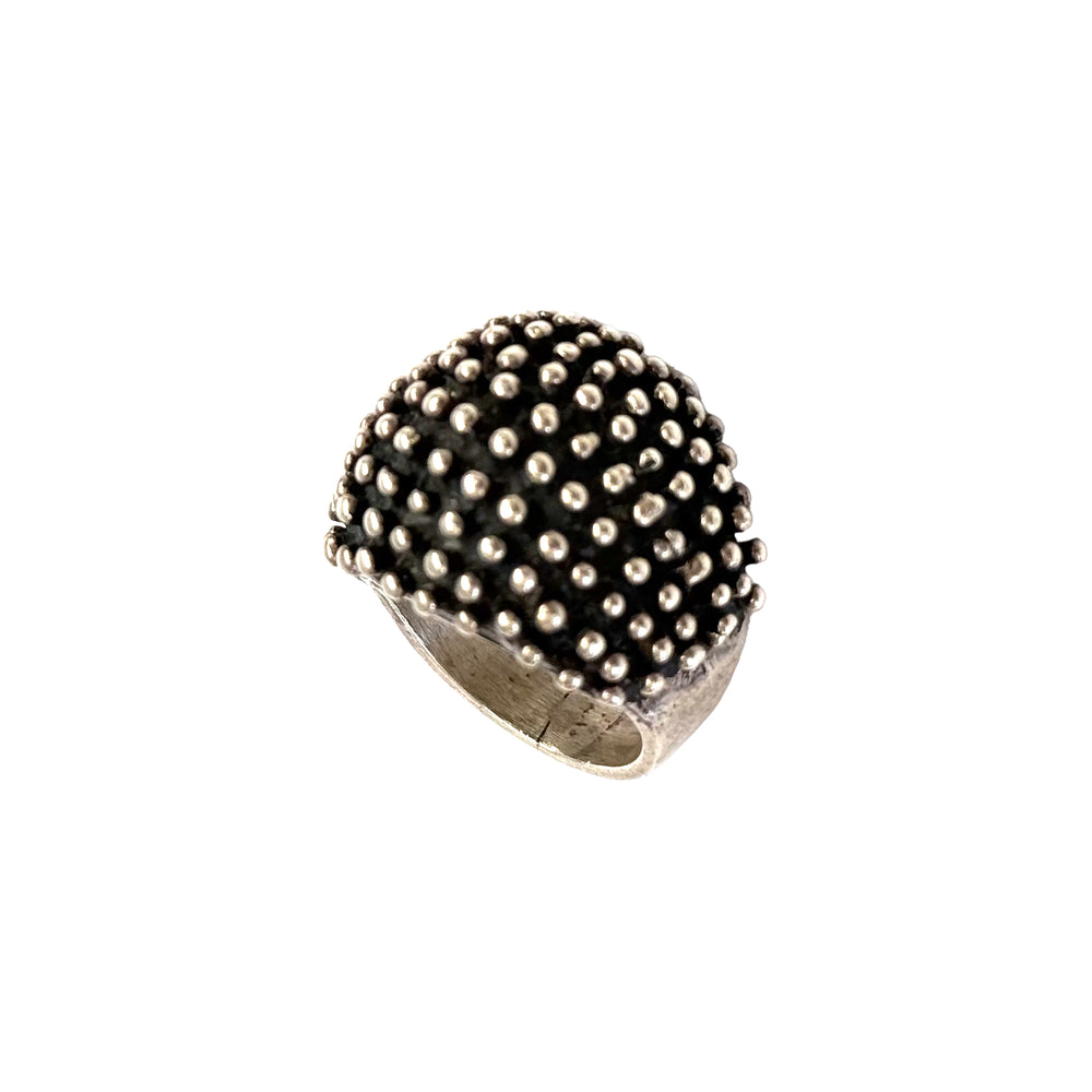 Modernist Sterlint Ring with Raised Nodes